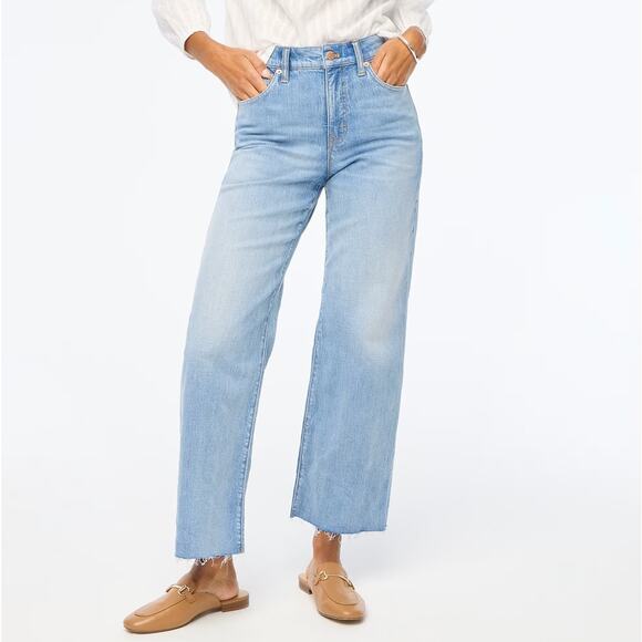 J.Crew Petite Wide-leg Cropped Jean WMNS 31P Spring Storm Wash All-day Stretch - Picture 1 of 10